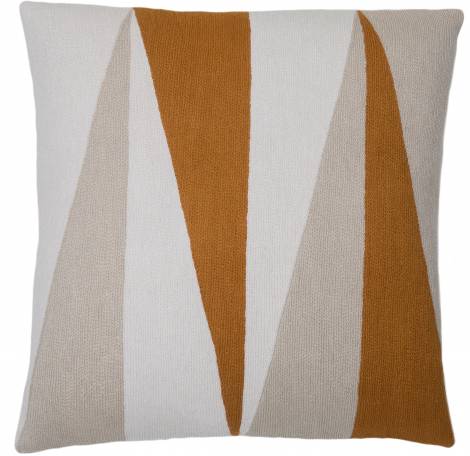 pillowsBladecream/oyster/amber Judy Ross Textiles Hand-Embroidered Chain Stitch Blade Throw Pillow cream/oyster/amber